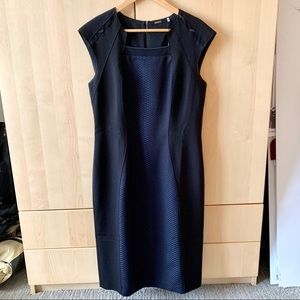 NWT Elie Tahari Aiden Blk/Nvy mesh Sheath Dress